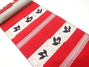 アンティーク　横段に花模様織り出し　八寸帯地反物